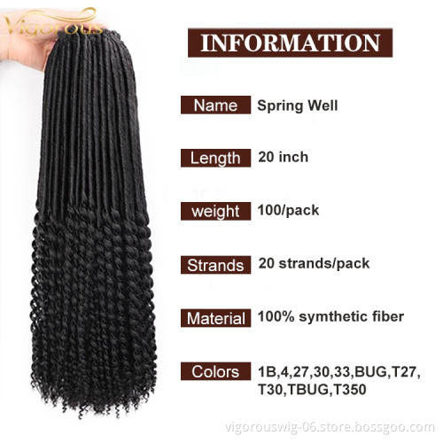 Vigorous Long Afro Curly Crochet Braid Hair Extensions Synthetic Dreadlock Extensions for African American Black Womens